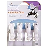 dreambaby ドリームベビー Stroller Clips Black 4 Pack 大きく開くベビーカークリップ4個セット White ホワイト