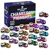 BALTIC DAY - カメレオンマイカパウダー、20 x 5gジャーカラーシフトセット - エポキシ樹脂カラー顔料 - 樹脂用ホログラフィックパウダー