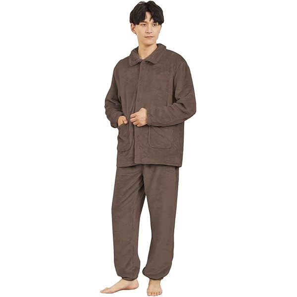 Amazon | [LEVANA] パジャマ メンズ 冬 もこもこ フランネル