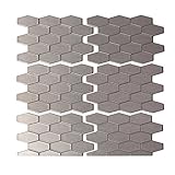 アスペクトPeel and Stick Backsplash Wide Hex Mattedメタルタイルのキッチン、トイレ 6" x 4" Tiles A96-50 1