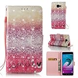 Jansuke Samsung Galaxy A5 (2016 Model) A510 ケース カバー バンパー 手帳型 3D 合皮 PU レザー ストラップ付き アートデザイン 色鮮やか 図柄 お洒