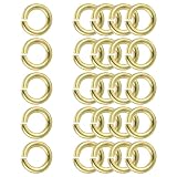 uxcell 25個 オープンジャンプリング 10mm/0.39" 外径 真鍮ジャンプリングコネクター 2mm厚 Oリング ネックレス ブレスレット 宝石メイキング キーチェーン DIYクラフト 金色