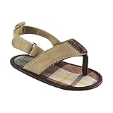 Luvable Friends Boys Plaid Tストラップサンダル(幼児) US サイズ: S カラー: ベージュ