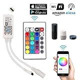 AEGOOL WiFi コントローラー LEDテープライト スマホアプリ操作/24キーIRリモコン操作/音声操作 RGBテープ専用 Amazon Alexa/Google Home/IFTTT対応 4