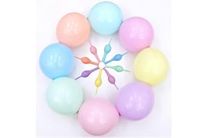 100 Pcs Link Balloon Linking Balloon 6 Inch Quick Link Latex Balloon，for Wedding, Birthday, Bridal Shower, Halloween, Christmas, Party Festival Decorations (Mixed color-6in)