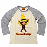 おさるのジョージ Tシャツ 長袖 Curious George 100cm 110cm 120cm pz-oj01(ラグラン/グレー100)