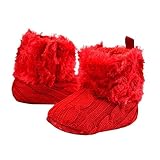 Nice Days（ナイス　ディズ） 【0-1歳】ベビーシューズ ブーツ 新生児 女の子 男の子 ファーストシューズ ニット 室内用 可愛い もこもこ 保暖 防寒 ソフトな靴底 出産祝い ギフト (1
