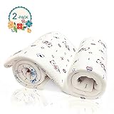 AIDOUT Baby Swaddle Blanket Adjustable Infant Wrap Set SleepSack - 2 Pack Soft Cotton in White Littl