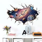 KCOR(クコル)ウォールステッカー おしゃれ 銀河 宇宙 星空 Wall stickers ウォールステッカー 3d トリックアート 壁穴から 覗く 美しい星空 3D風 立体ウォールシール 防水 貼