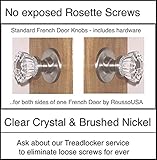 A Perfect Reproduction of the 1920 Depression Crystal Glass FRENCH DOOR Knob Sets with Premium Roset