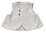 オーガニックコットン ニットベスト 無農薬 中綿入りベスト ベビーべスト 出産祝いギフト ベビー服 ベスト 日本製 ギフトセット 防寒 ベビー雑貨 ベビー用品 (アイボリー)