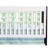 Oliver B 3 Piece City of Dreams Crib Bedding Set, Mint/Grey/White [並行輸入品]