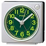 セイコークロック(Seiko Clock) 目覚まし時計 置き時計 アナログ 集光樹脂文字板 銀色メタリック 65×64×38mm PYXIS ピクシス NR450S