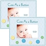 Baby Boy Cute As a Button Picture Frame 4"x6" - Set of 2 by MCS Industries [並行輸入品]