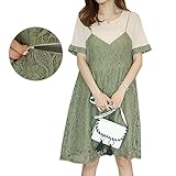 レディース マタニティ 半袖 細見せ 体型カバー 柔らか ロング 授乳口付き マタニティ マキシワンピース 授乳服 産前 産後 妊婦服 夏 ゆったり 楽ちん