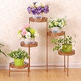 アイアンアートフラワーラック室内・屋外植物棚バルコニーリビングルームフラワーポットディスプレイスタンド ( 色 : ゴールド )