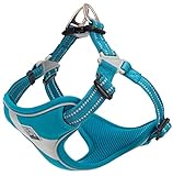 cocomall 負担軽減犬用ハーネス 犬用胴輪 ドッグ ペット用品 お出かけハーネス 3M反射材料 訓練 ナイロン製 小型犬、中型犬、大型犬に向け 通気性 調節可能 おしゃれ (M, ライトブルー)