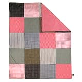 Trend Lab Cocoa Coral Multi-Patched Receiving Blanket, Coral Pink by Trend Lab
