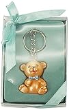 Firefly Imports Baby Shower Party Favor Polyresin Baby Teddy Bear Key Chain, Light Blue by Firefly I