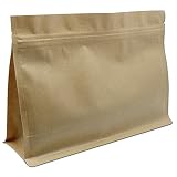 クラフト紙Reusable Grocery BagsフラットBottom Doypack with Notch長方形グリップシーリングFoodチョコレートギフトWrappingパッケージ板紙ファスナー