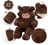 【ＮＥＷ5種足袋付きカバーオール】足袋付きカバーオール　モコモコ (60ｃｍ, こげ茶くま)