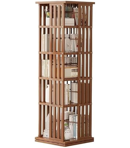 Amazon｜突っ張り 回転式本棚 大容量 全体耐荷重 120kg 省スペース 8