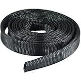 100 ft 1 / 4 "ブラックExpandable WireケーブルSleeving Sheathing三つ編みルームBraided