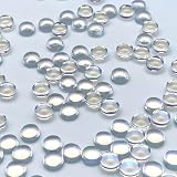 ファイニエ ガラス カボション 6ｍｍ クリア オーロラ 100個 透明 ぷっくり半球 BD3356