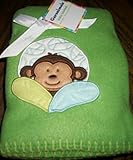 Deep Green Monkey Baby 30 x 40 Inch Fleece Baby Blanket by Garanimals