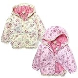 ベビー服 女の子 アウター フルジップ ジャケット UZULAND 撥水加工 花柄 ファスナーガード 裏メッシュ レース 女児 ベビー (2.ピンク/95cm)