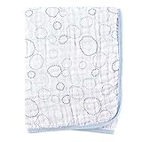 Hudson Baby 2-Layer Muslin Stroller Blanket, Blue Circles, 46" x 46" by Hudson Baby [並行輸入品]