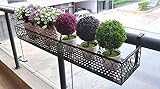 フラワーラック、アイアンレールの懸架フラワーシェルフフェンス多機能バルコニーフラワーポットラックブラック50×20×12cmロッド幅4cm ( サイズ さいず : 60*20*12cm )