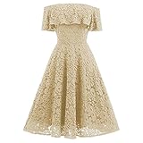 (ラグロージー)LuxRosy* レディース 総レース オフショル ワンピース 膝丈 二次会 や パーティー ベージュ M