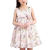 HAPPYJP　子供服　ワンピース　花柄ガールズ　キッズ　ノースリーブ　小学生　ドレス (160, ベージュ　)