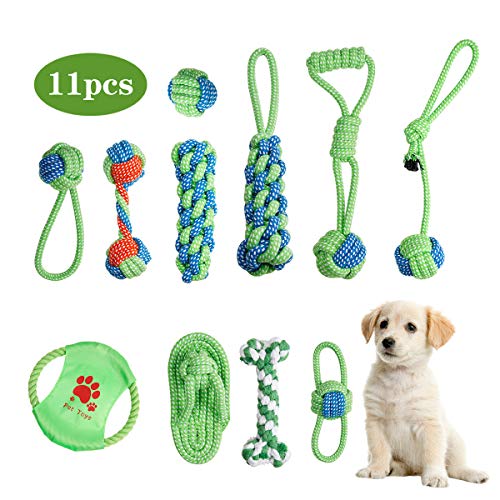 Maimaiti 犬 おもちゃ 噛むおもちゃ ペット用 ロープおもちゃ 11個セット 犬用玩具 ペット おもちゃ ストレス解消 運動不足解消 清潔 歯磨き 丈夫 耐久性 小型犬・中型犬に適応