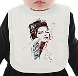 smoking girl mandala pattern ネクタイを有する有機ビブ Medium