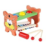 Vktech ベビー おもちゃ　木製 打楽器 ピアノ 鉄琴　ハンマートイ　たたいてコロン ハンマートイ　木製ボール ボックス  ラーニングトイ　知育おもちゃ 子供用