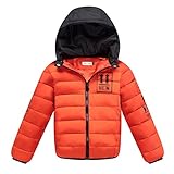子供服　冬　ダウンジャケット　厚くする　保温　ファッション　軽快　オレンジ　140cm