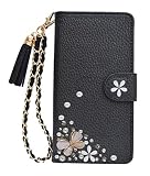 「kaupili」Galaxy S24 ultra SC-52E docomo au専用 ケース 鏡/ミラー付き カード収納 スタンド機能 手帳型 お財布機能付き 化粧鏡付き(B18-2-HD2-Y1)