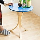 【サイドテーブル 木製】あなたの隣にキュートなテーブル ★ ポルタ ー Porta ★ 北欧スタイル 木製テーブル 丸テーブル 軽量 色：ブルー