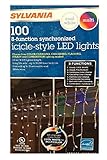 Sylvania Christmas Lights 100 Icicle-Style Led Lights 8-Function Color Changing Warm White Multi Col