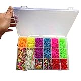 AteaMart ルームバンド 製作キット&クリップコレクション (キット内容：3400個Bandz+150個Clips+6個Hooks+1パックチャーム+綺麗な10色のバンド入り収納ケース)並行輸入