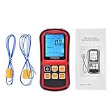 デジタル温度計 デュアルチャンネルLCDディスプレイ温度計 デュアルチャンネル熱電対 熱電対温度計 デュアルチャンネル温度センサー J/K/T/E/N/S/Rタイプの熱電対　LCDバックライト付き