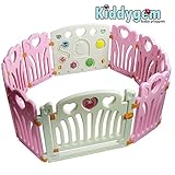 Kiddygem Angel Wings and Hearts Baby 10 Panels Playpen, Pink by KiddyGem