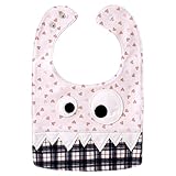 Liebeye ベビービブズ　ピュアコットン　唾液タオル子供　赤ちゃん　幼児 ピンクのハート+コーヒーの格子