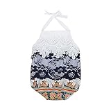 Tovadoo ベビー　ロンパース　ノースリーブ　花柄　レース　コットンブレンド　可愛い　ファッション　爽やか　夏休み　海遊び　遊園地　リゾート　旅行　室内　出産祝い　新生児　女の子