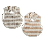 スラブガーゼ　スタイ2枚セット(ブラウン・グリーン)