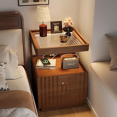 【美品】ベッド　サイドテーブル　人気商品　廃盤 サイドテーブル】大理石柄 八角形 / コレット【COLLET】｜ベッド