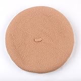 キッズ ベレー帽 100%ウール 選べる40色 (ベージュ)