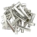 ストレートやっとこピン ヘアクリップ 金具 パーツ ハンドメイド アクセサリーパーツ ヘア金具 デコ土台 髪留め DIY 素材 クラフト用 業務用 (シルバー, 40mm)